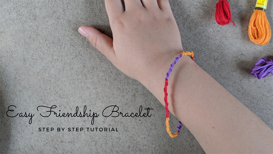 How to make an easy friendship bracelet. Step-by-step video tutorial for kids and beginners. | Red Wolf Press