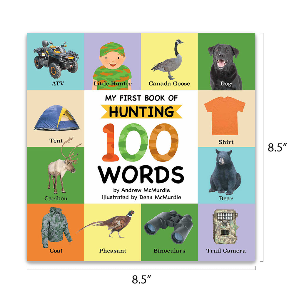 My First Book of Hunting 100 Words by Andrew McMurdie with measurements